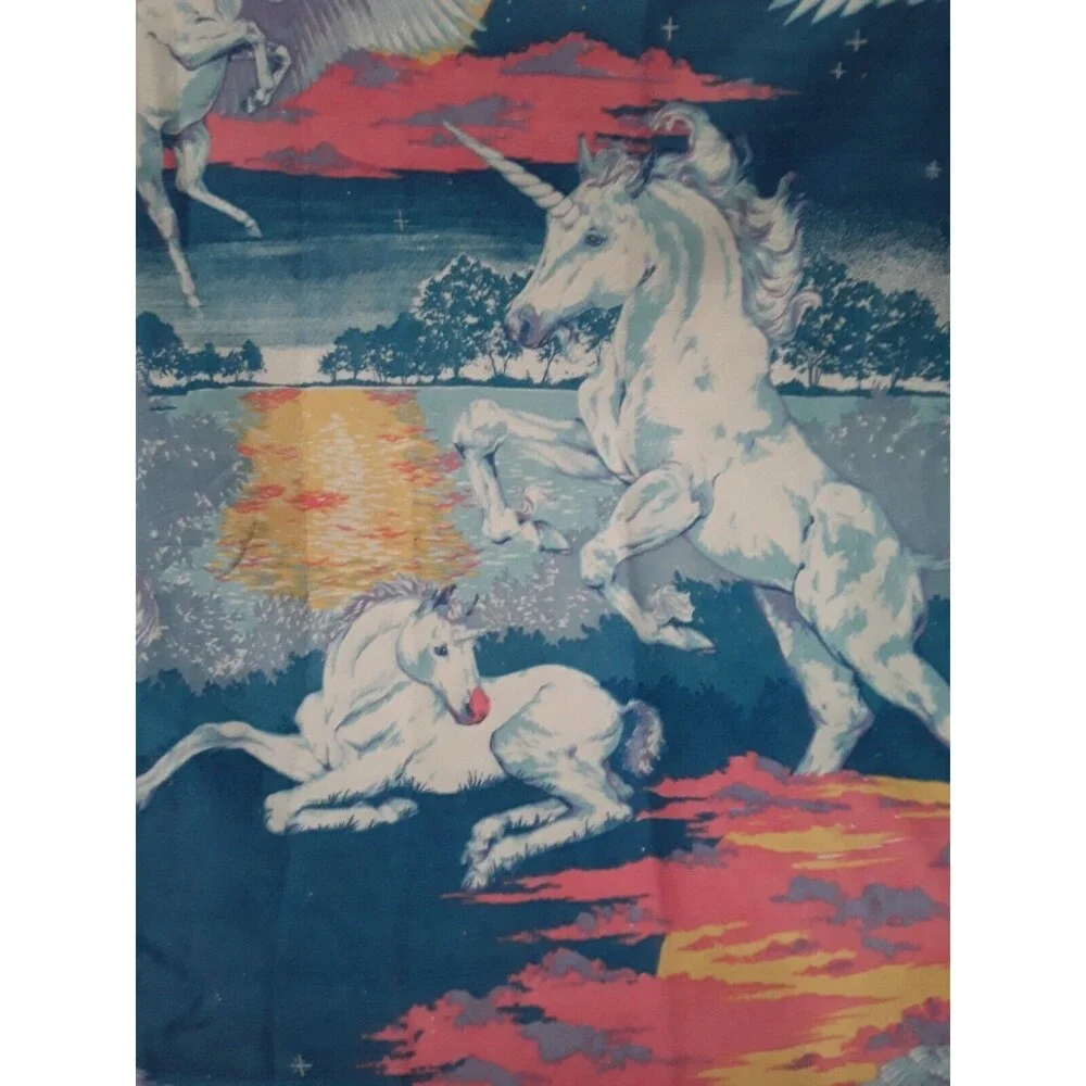 Unicorn Felt Blanket, 84x70 NWOT